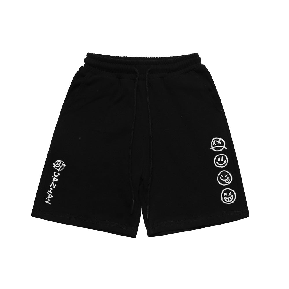 【Promesa】JK Awesome Cool Cotton Smiley Face Sporty Shorts