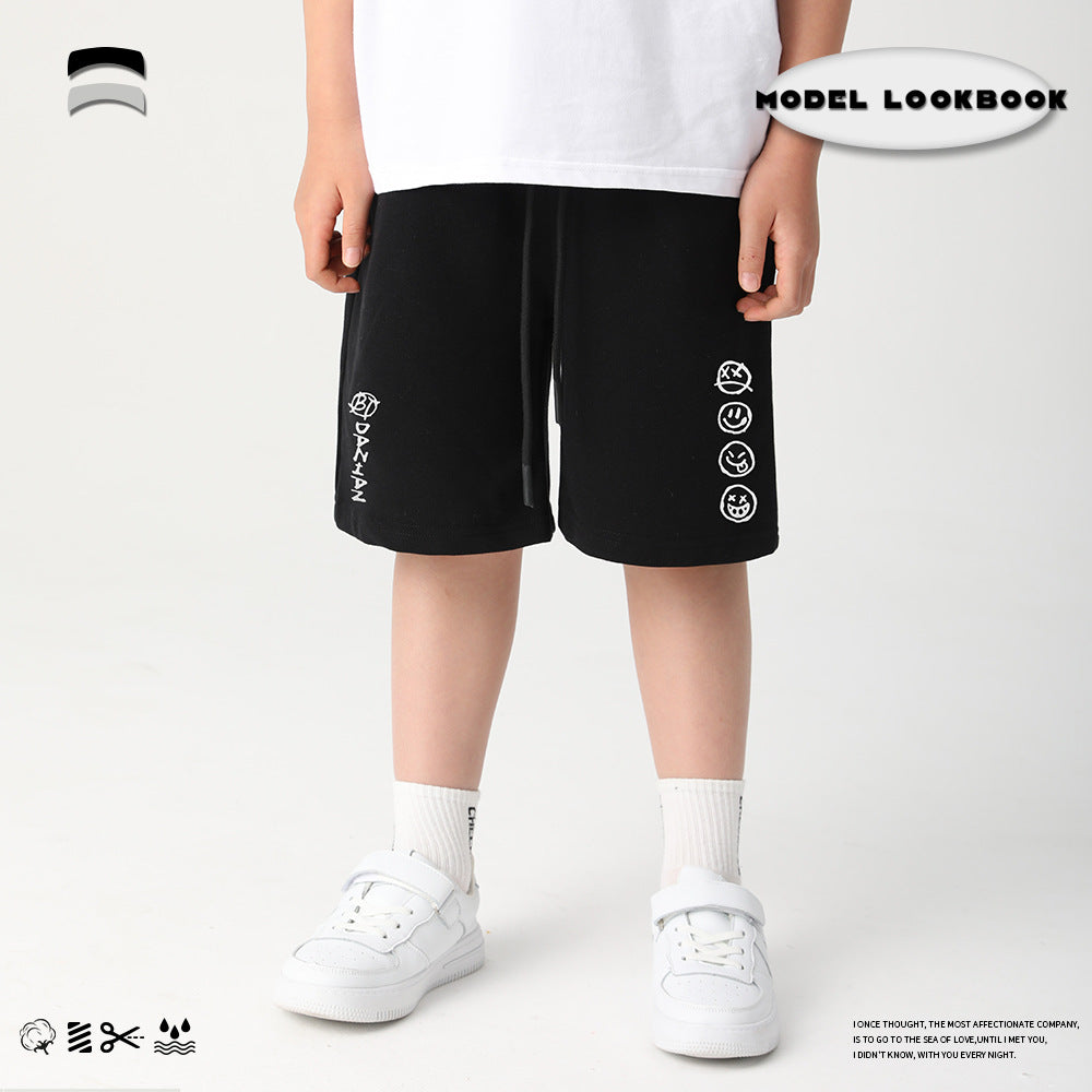 【Promesa】JK Awesome Cool Cotton Smiley Face Sporty Shorts