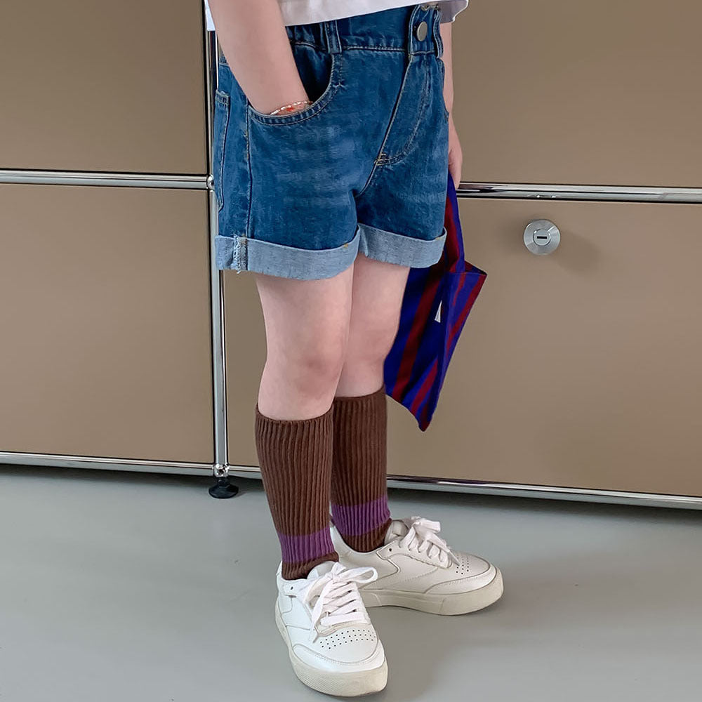 【Promesa】Street Style Short Top with Soft Denim Shorts