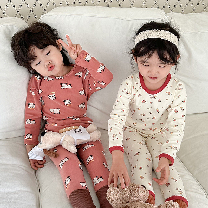 【Promesa】2024 Kid Wool Lycra Cotton-Made Slim Fit Pajamas Set Wear