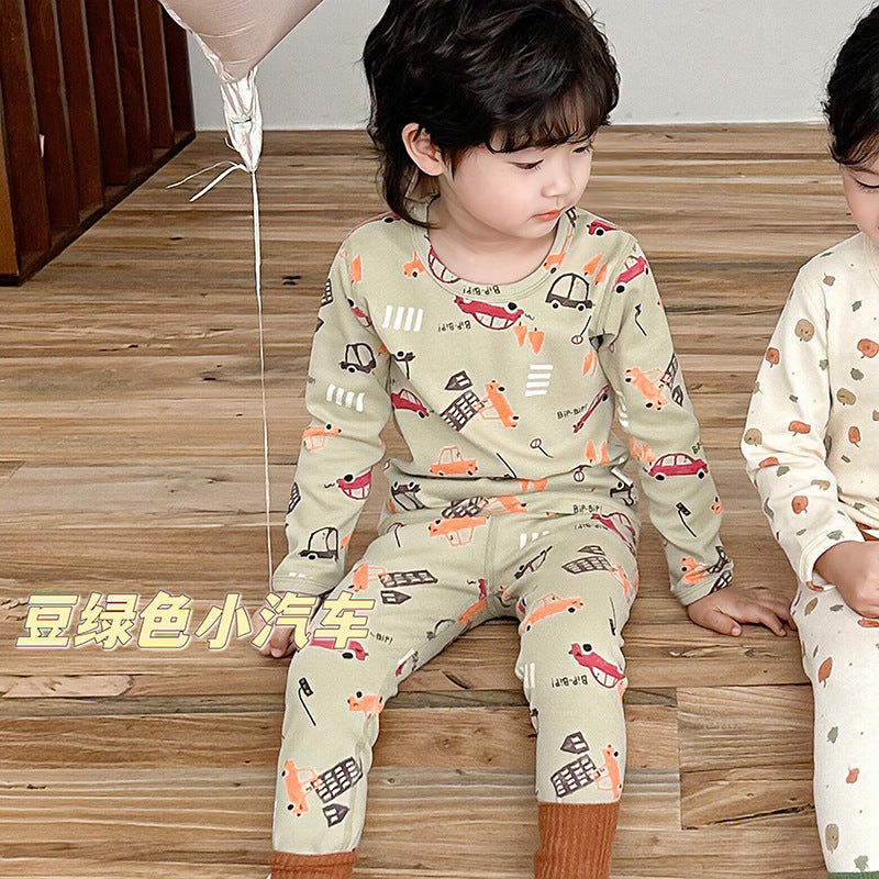 【Promesa】2024 Kid Wool Lycra Cotton-Made Slim Fit Pajamas Set Wear