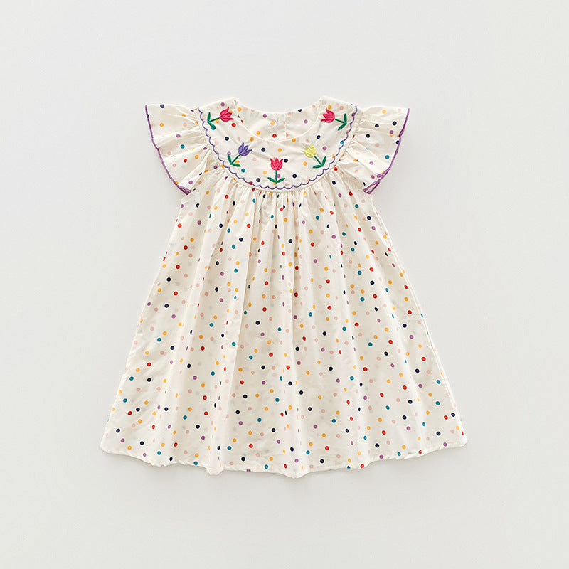 【Promesa】Korea Colourful Tulip Embroidery Dress