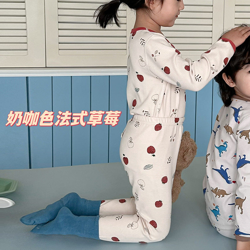 【Promesa】2024 Kid Wool Lycra Cotton-Made Slim Fit Pajamas Set Wear