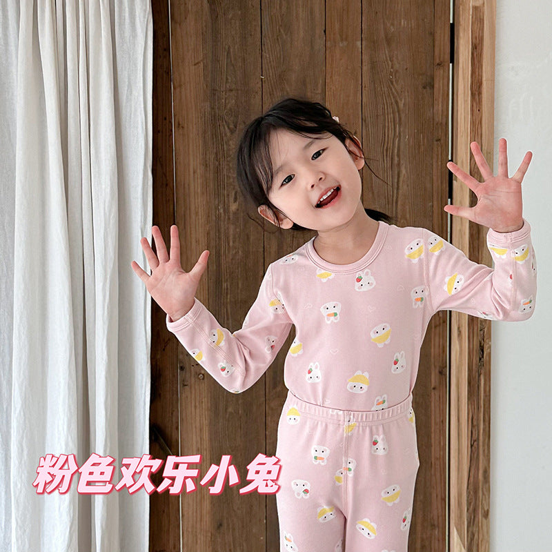 【Promesa】2024 Kid Wool Lycra Cotton-Made Slim Fit Pajamas Set Wear