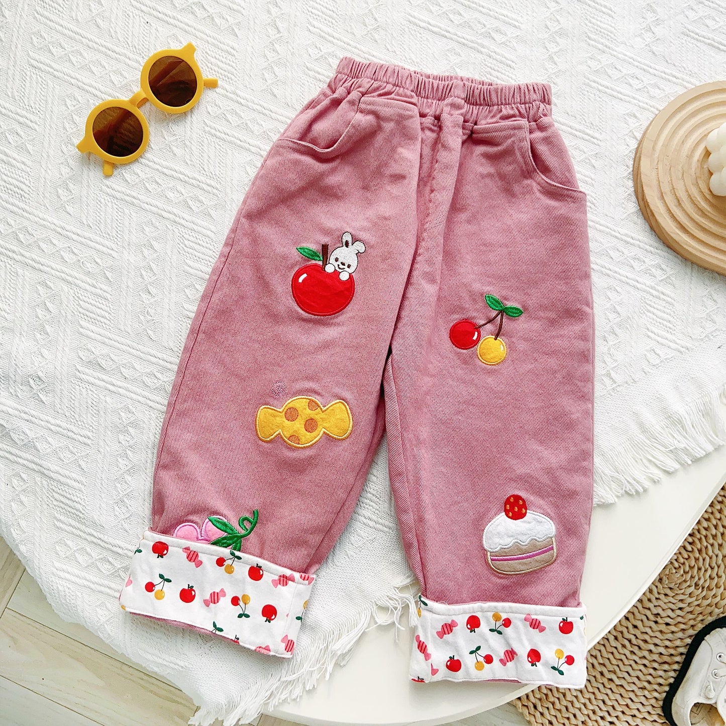 【Promesa】2023 Kid Embroided Cartoon Long Trousers