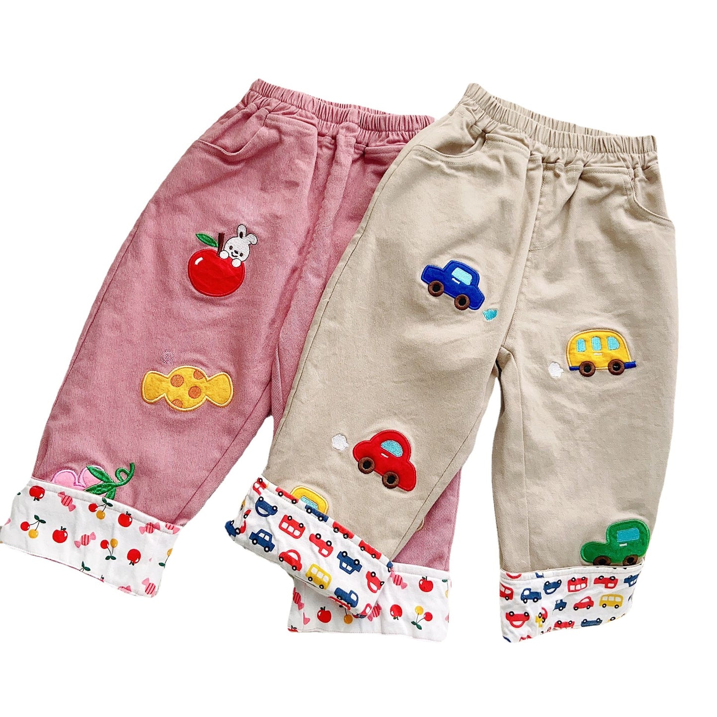 【Promesa】2023 Kid Embroided Cartoon Long Trousers
