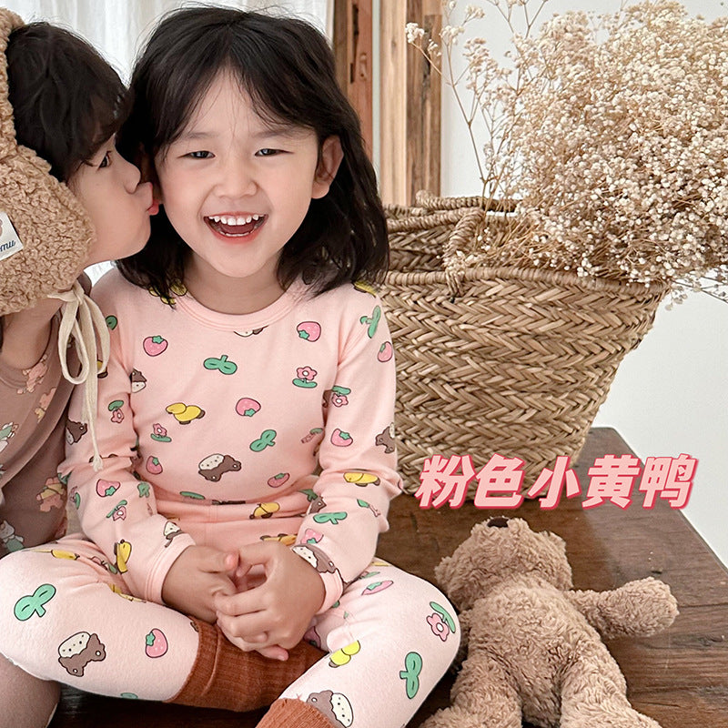 【Promesa】2024 Kid Wool Lycra Cotton-Made Slim Fit Pajamas Set Wear
