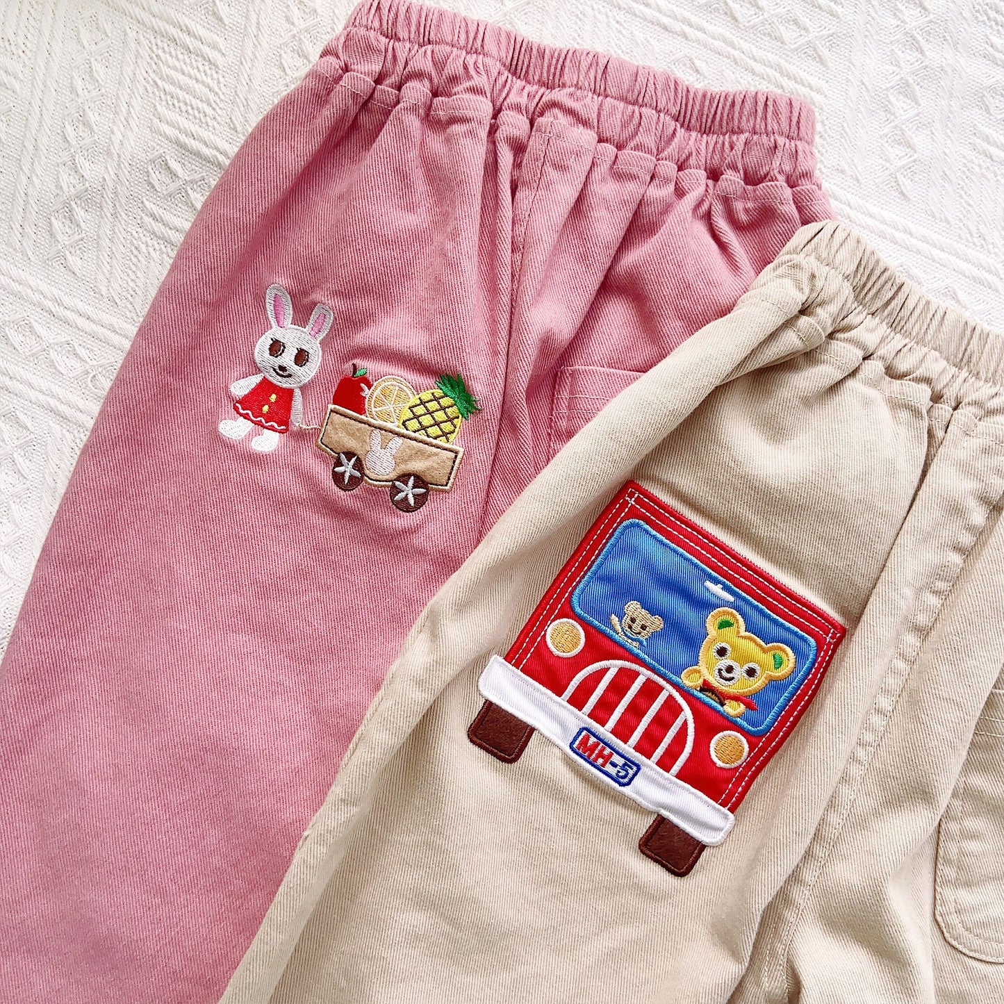 【Promesa】2023 Kid Embroided Cartoon Long Trousers
