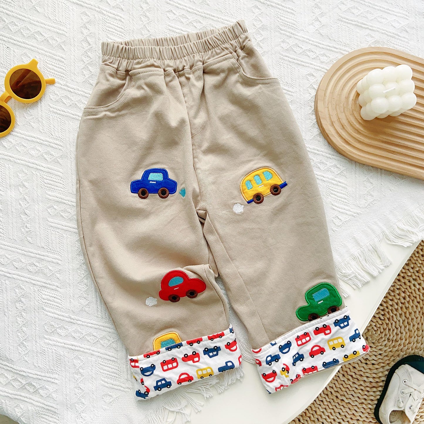 【Promesa】2023 Kid Embroided Cartoon Long Trousers
