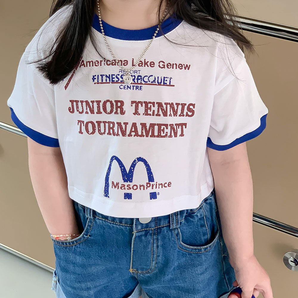 【Promesa】Street Style Short Top with Soft Denim Shorts