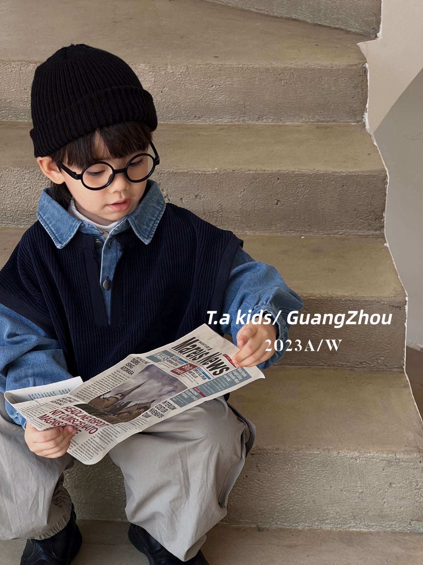【Promesa】Unisex Faux Two Pieces Campus Style Top