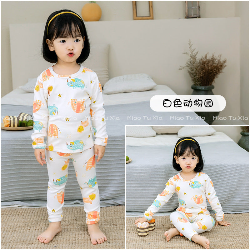 【Promesa】Kid Wool Lycra Cotton-Made Slim Fit Pajamas Set Wear