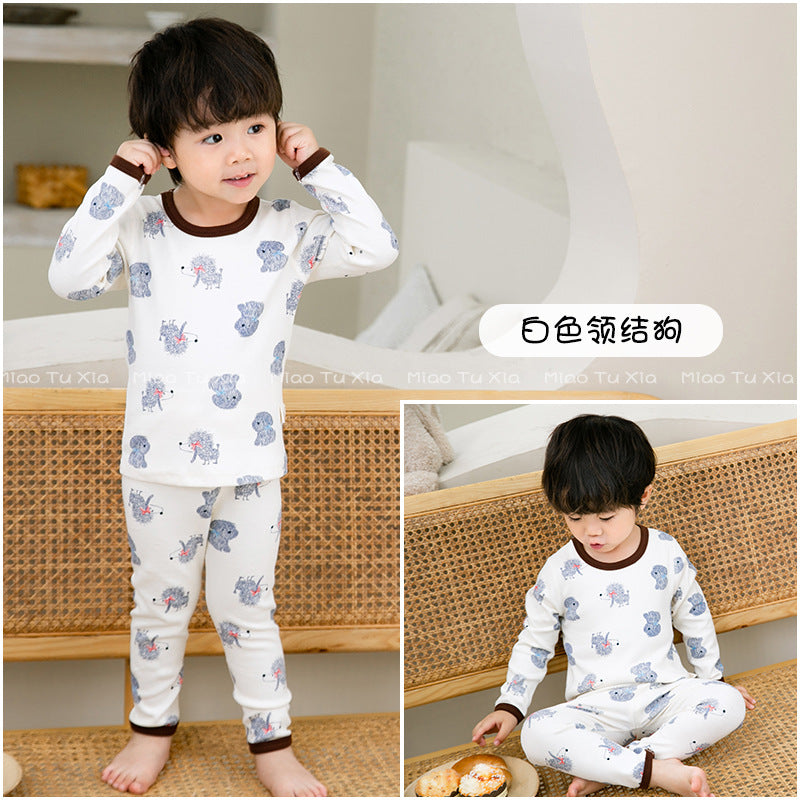 【Promesa】Kid Wool Lycra Cotton-Made Slim Fit Pajamas Set Wear