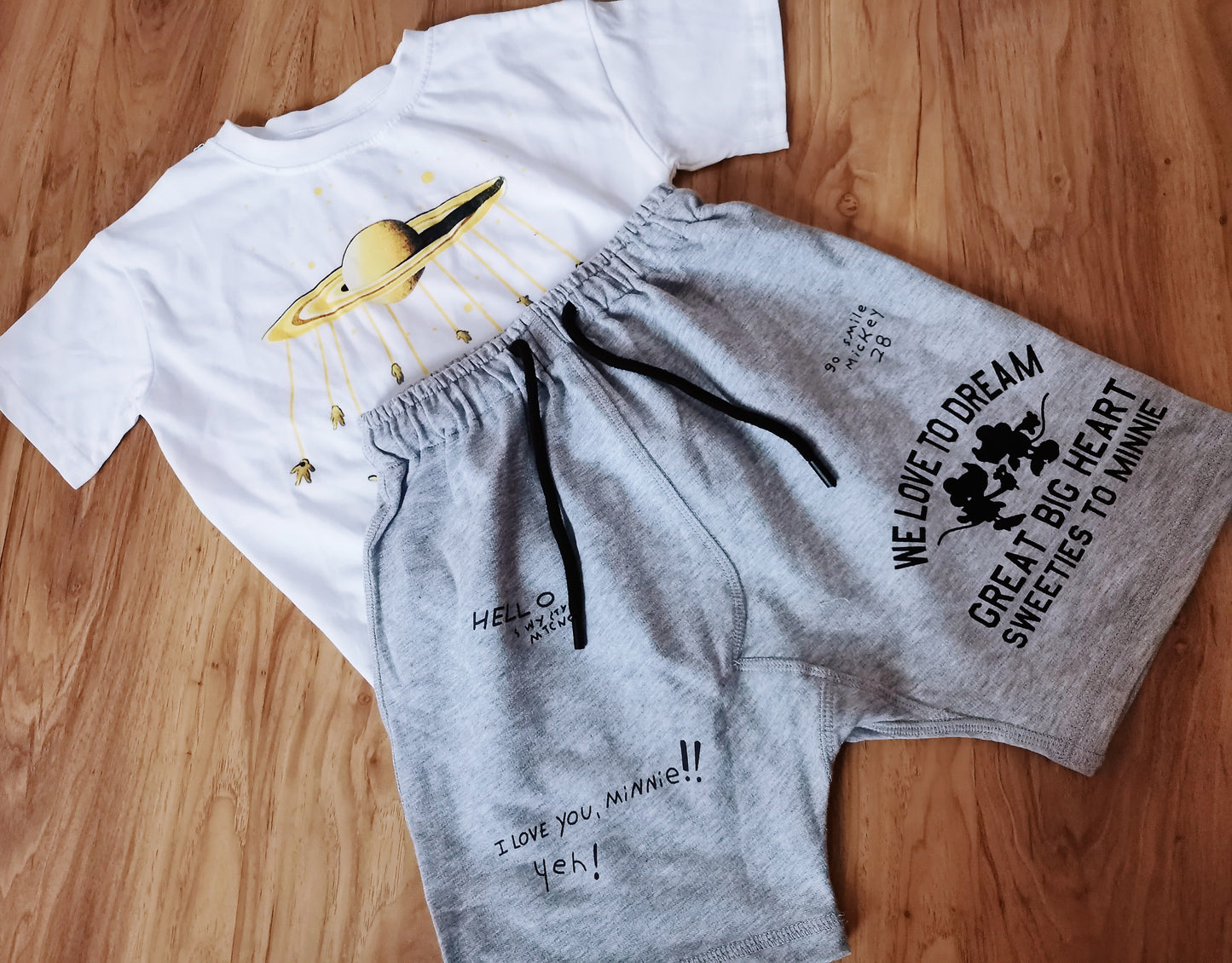 星球上衣 | 撞色、Mickey短裤 Kid Planet Top Short Pants