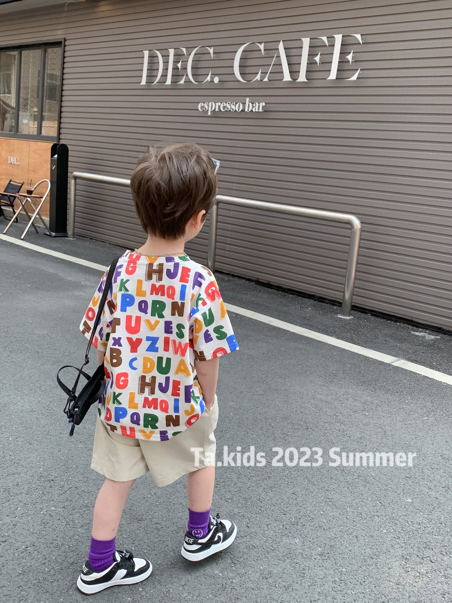 【Promesa】Letter ABC Top & Grey Shorts