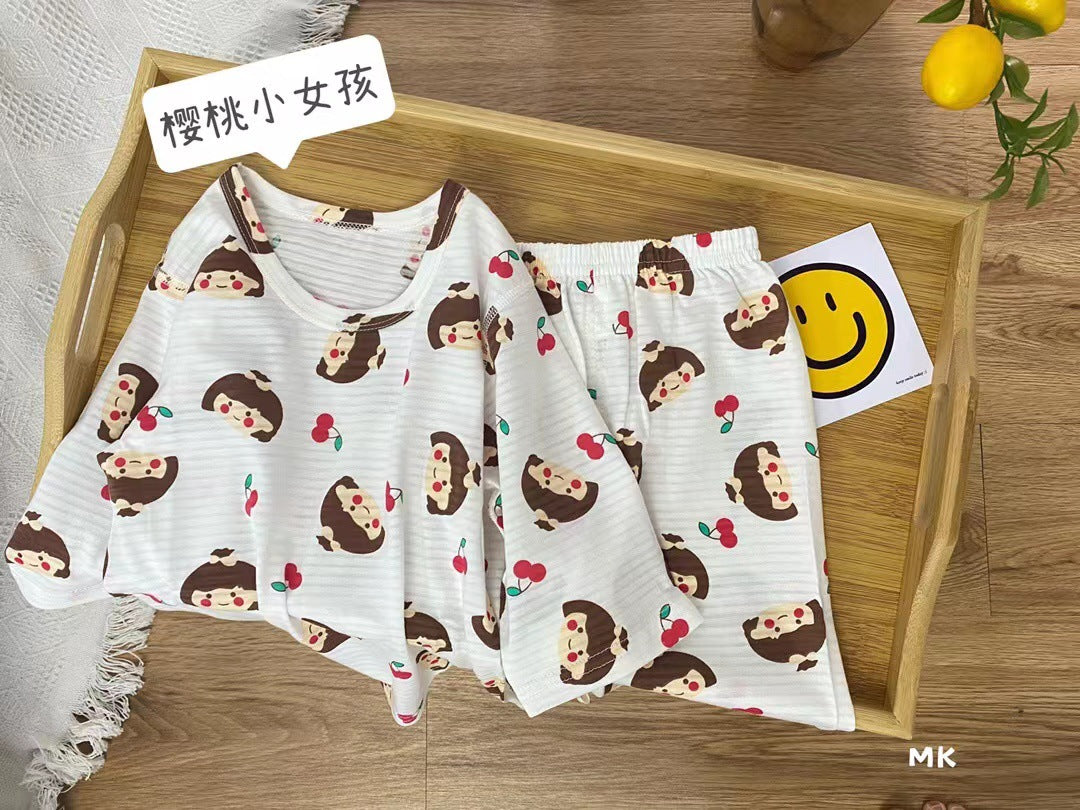 儿童竹纤维呼吸棉薄款家居服 Kid Bamboo Fiber Thin Home Clothing Set Wear