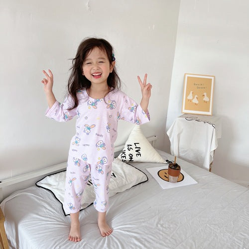 儿童竹纤维呼吸棉薄款家居服 Kid Bamboo Fiber Thin Home Clothing Set Wear