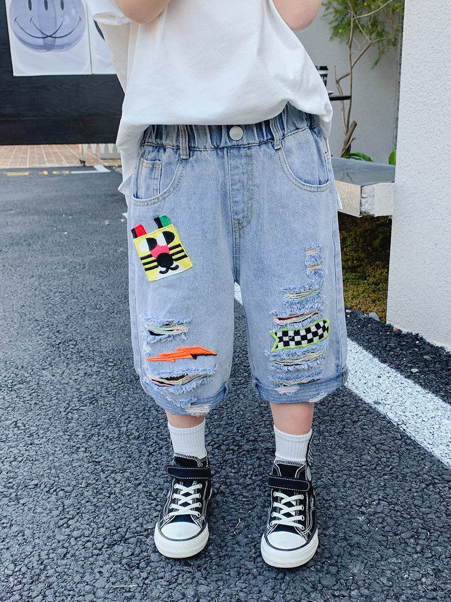 2023 Graffiti Fashionable Cropped Jean Pants