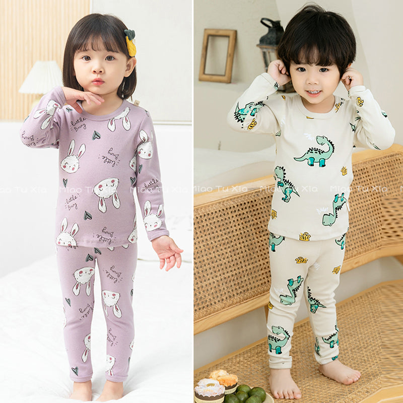 【Promesa】Kid Wool Lycra Cotton-Made Slim Fit Pajamas Set Wear