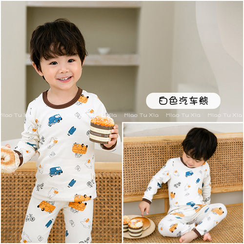 【Promesa】Kid Wool Lycra Cotton-Made Slim Fit Pajamas Set Wear