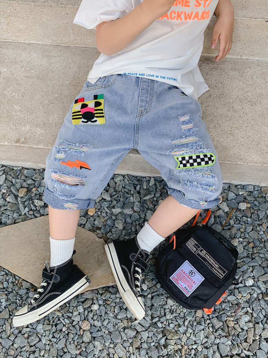 2023 Graffiti Fashionable Cropped Jean Pants