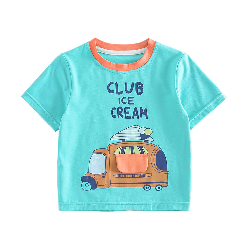 Designer Edition Car Top Blue Silk Long Pants 100% Cotton Kid Wears