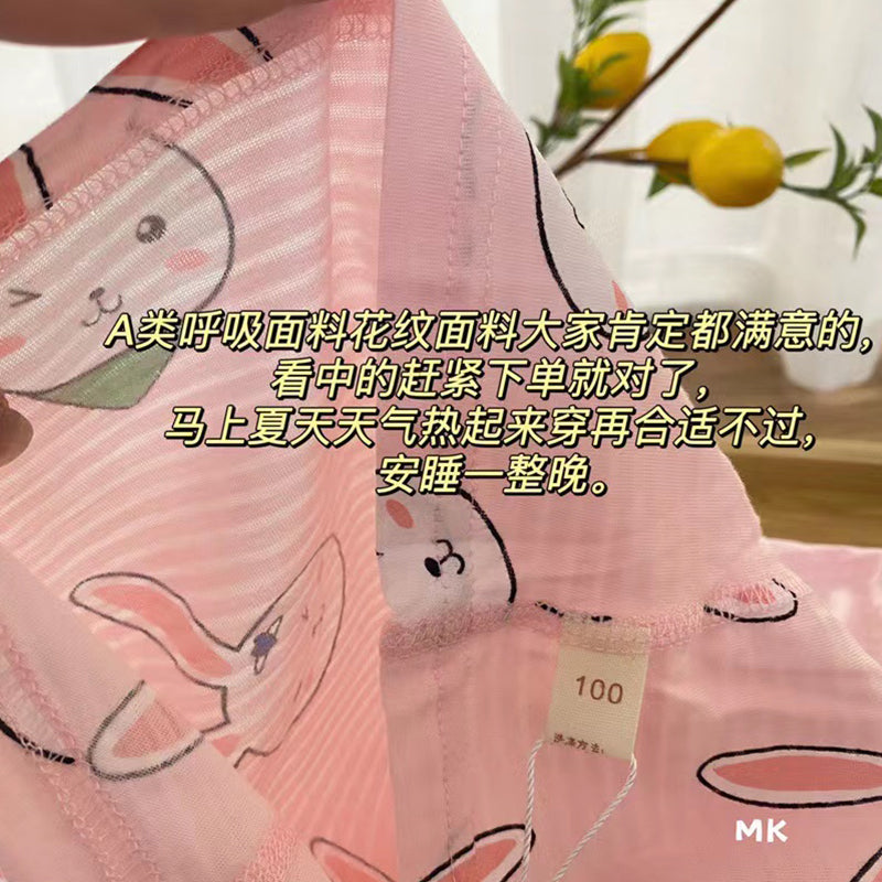 儿童竹纤维呼吸棉薄款家居服 Kid Bamboo Fiber Thin Home Clothing Set Wear