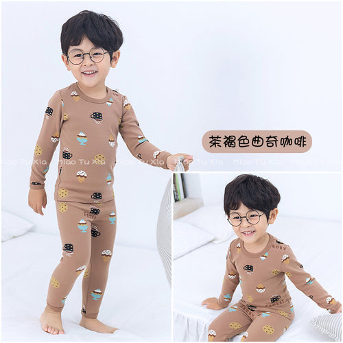 【Promesa】Kid Wool Lycra Cotton-Made Slim Fit Pajamas Set Wear