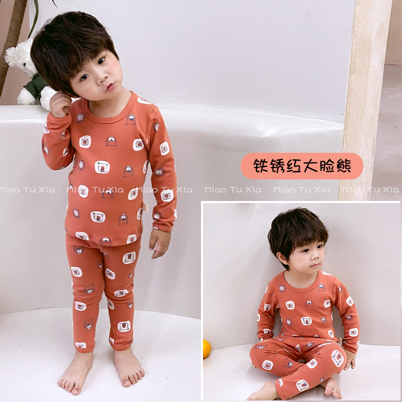【Promesa】Kid Wool Lycra Cotton-Made Slim Fit Pajamas Set Wear