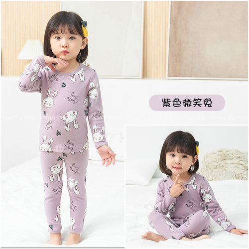 【Promesa】Kid Wool Lycra Cotton-Made Slim Fit Pajamas Set Wear