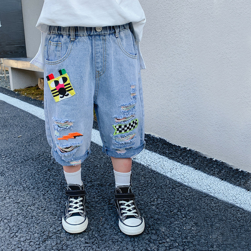 2023 Graffiti Fashionable Cropped Jean Pants