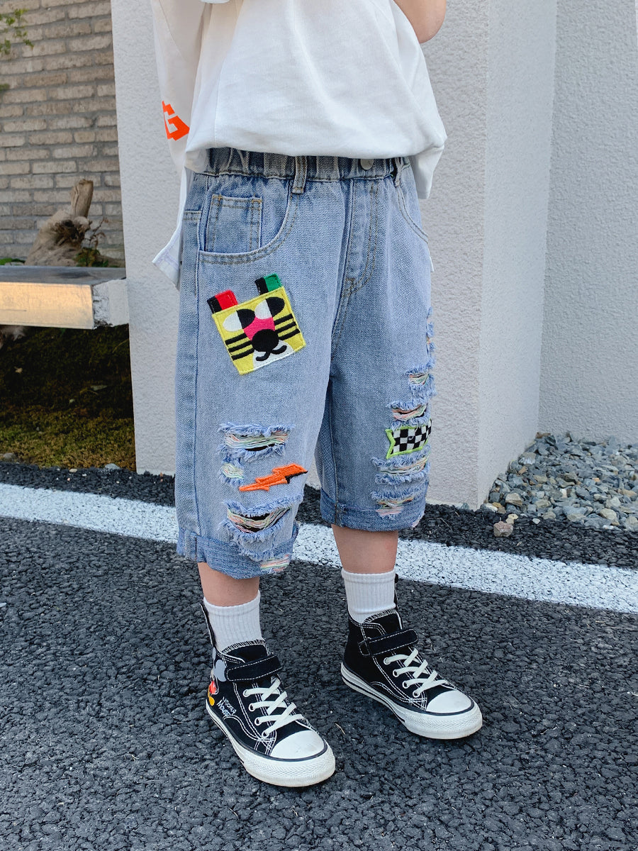 2023 Graffiti Fashionable Cropped Jean Pants