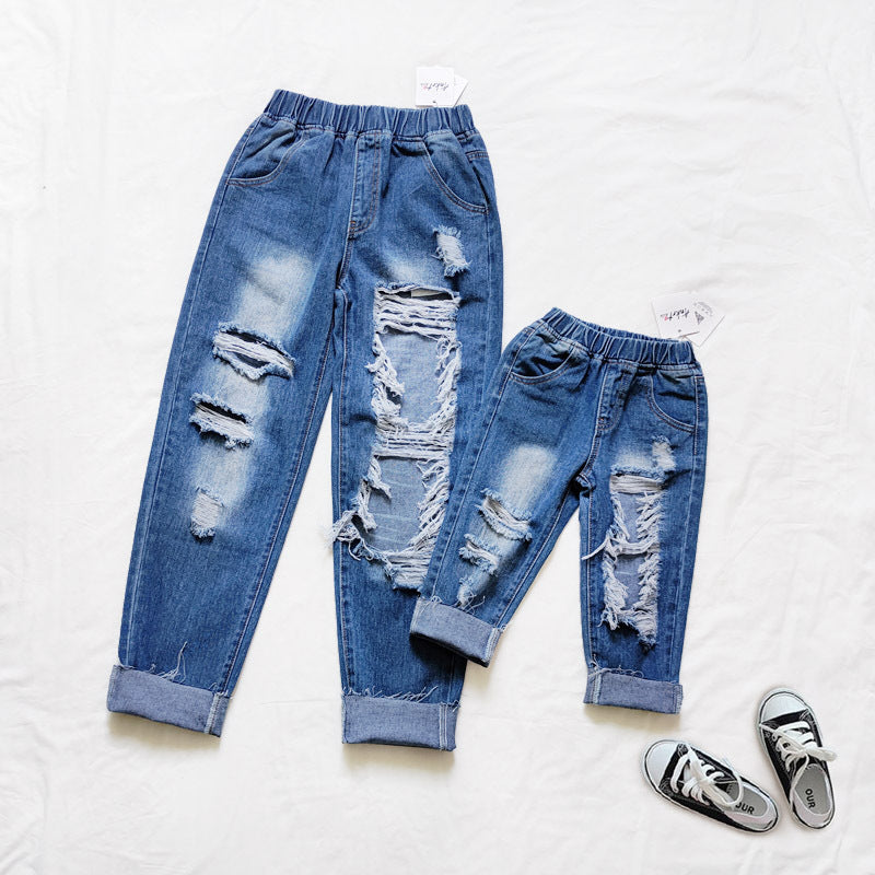 Unisex Ripped Mid High Rise “Dad Jeans (Family Wears)