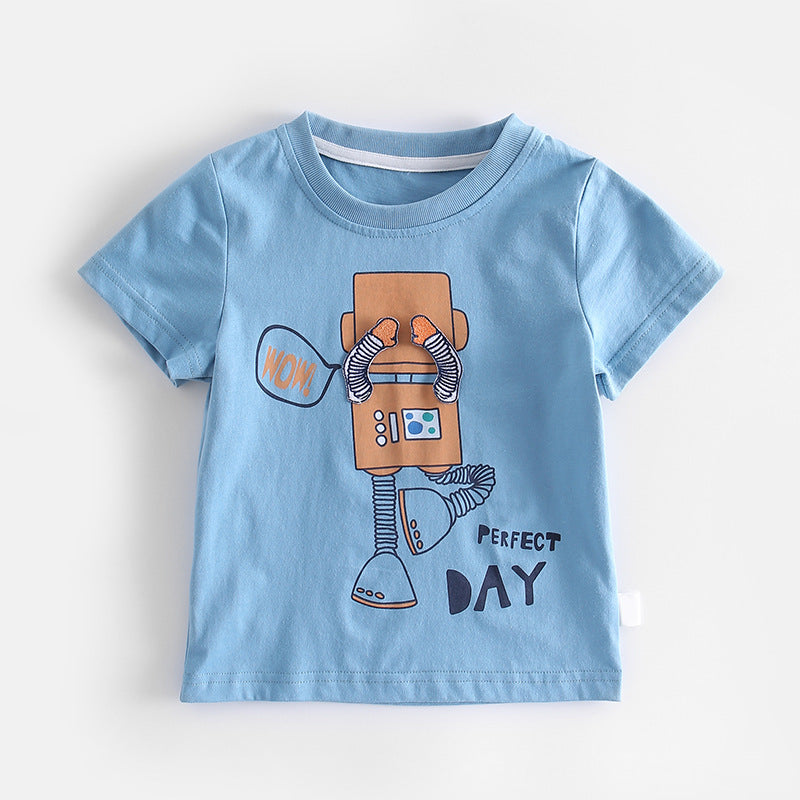 Designer Edition Robot Top Brown Shorts100% Cotton Kid Wears