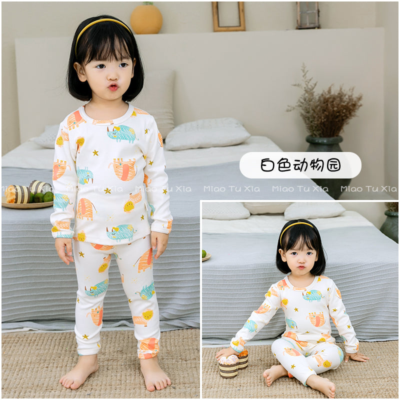 【Promesa】Kid Wool Lycra Cotton-Made Slim Fit Pajamas Set Wear