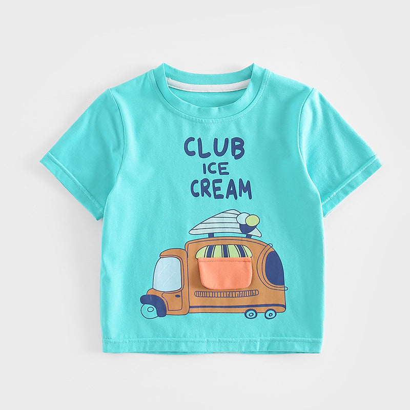Designer Edition Car Top Blue Silk Long Pants 100% Cotton Kid Wears