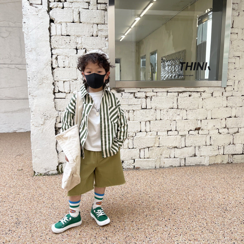 2022 Kid Elastic Raw Edge Maxi Shorts