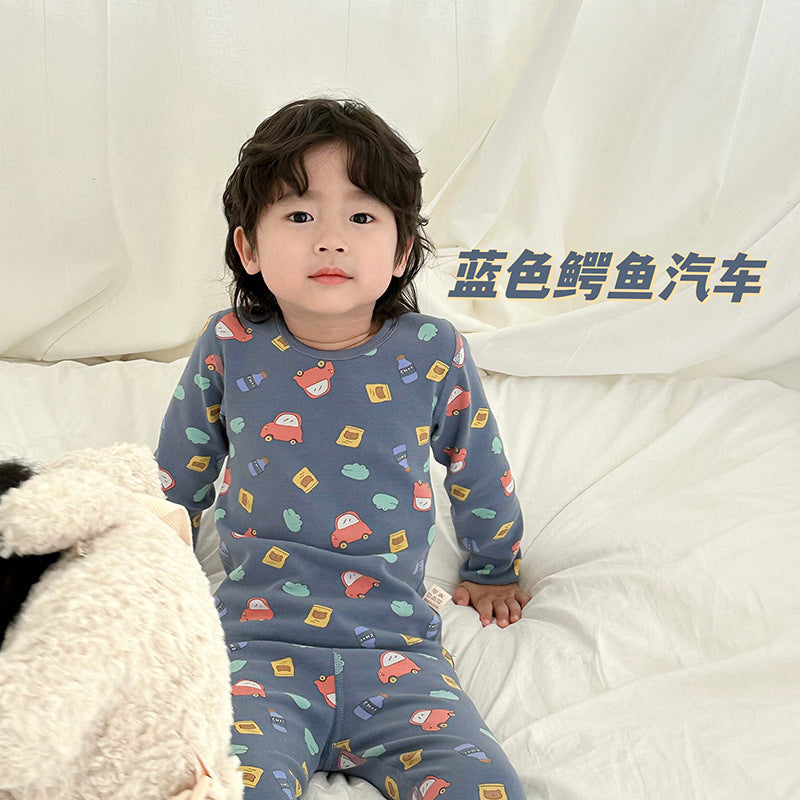 【Promesa】2024 Kid Wool Lycra Cotton-Made Slim Fit Pajamas Set Wear
