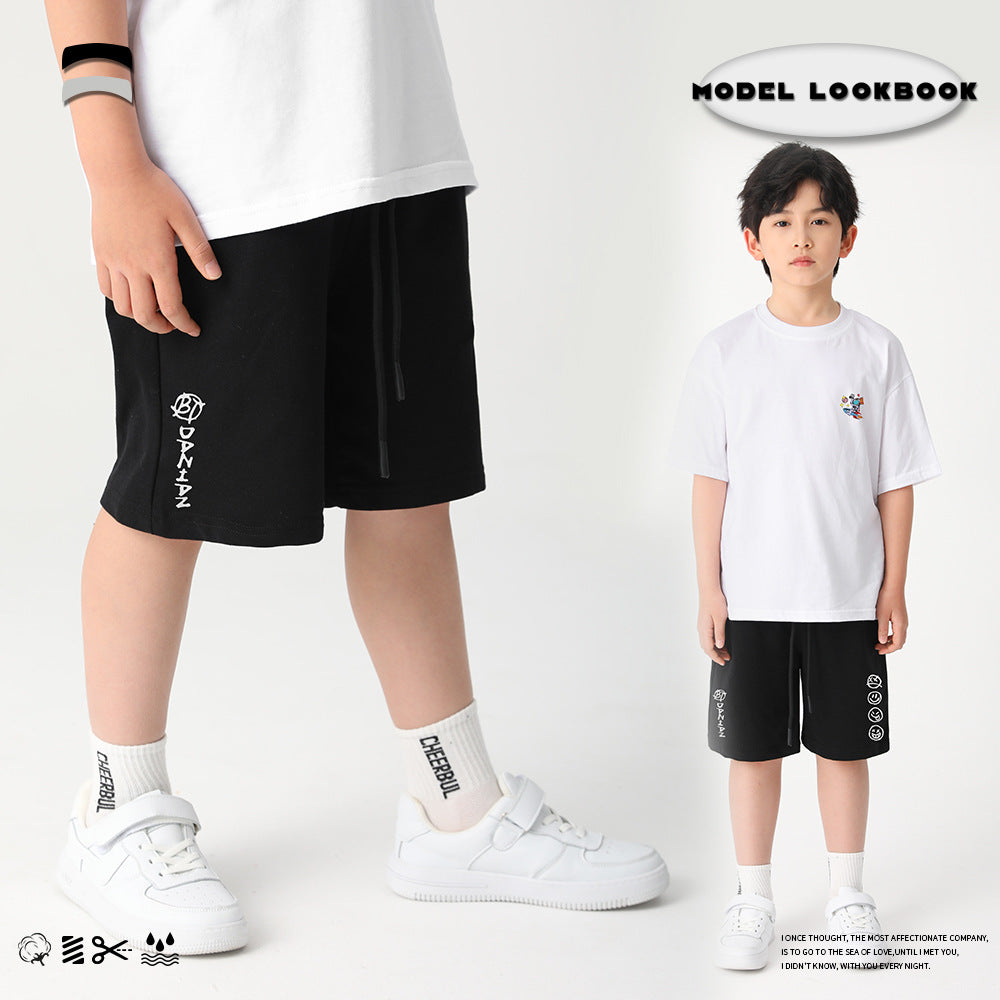 【Promesa】JK Awesome Cool Cotton Smiley Face Sporty Shorts