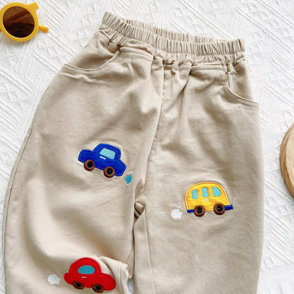 【Promesa】2023 Kid Embroided Cartoon Long Trousers