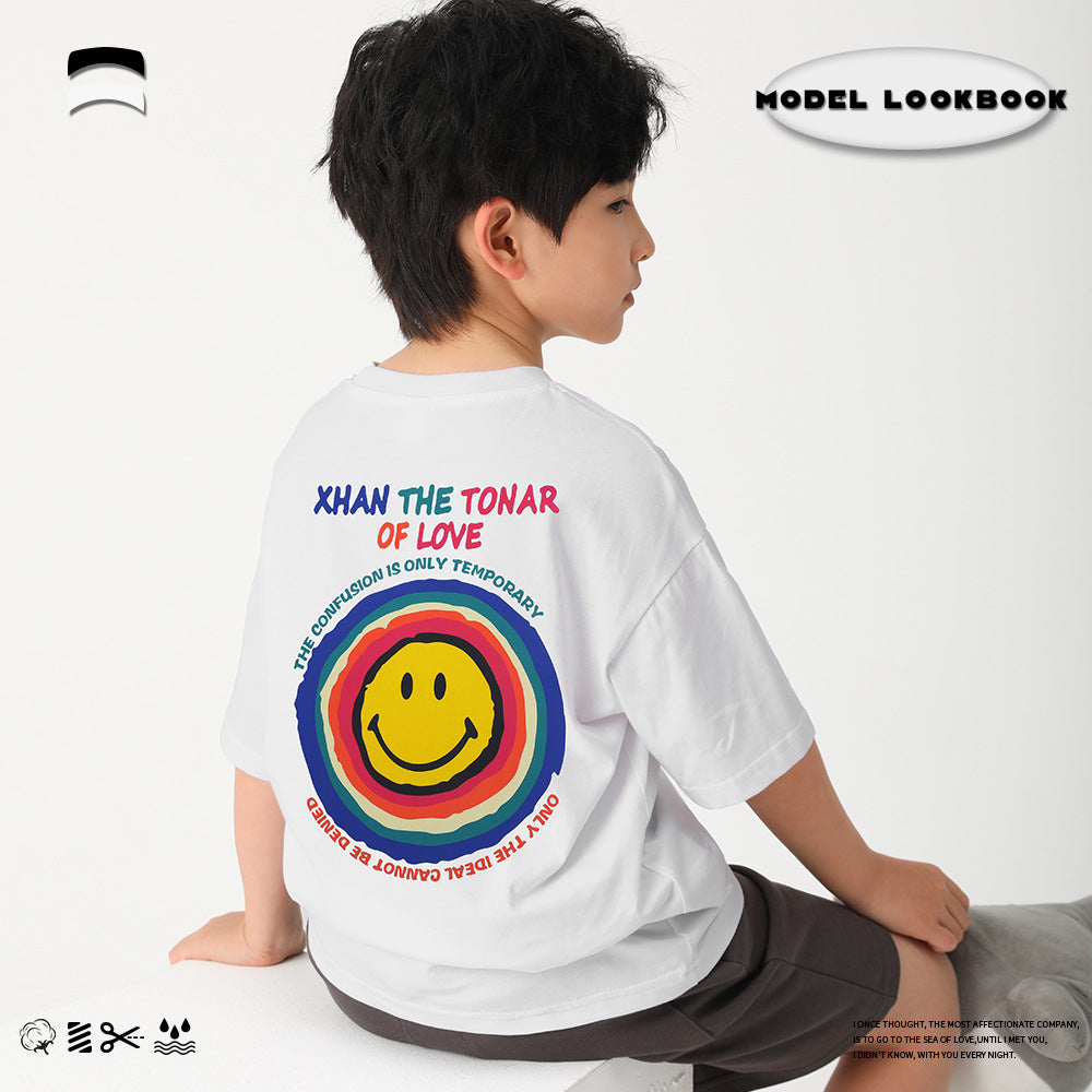 【Promesa】JK Rainbow Smiley Face Top