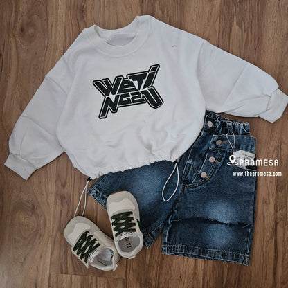 【Promesa】Designer Version White Sweatshirt