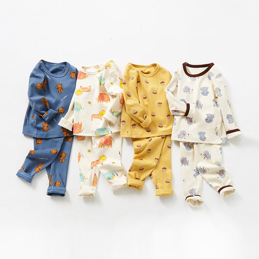 【Promesa】Kid Wool Lycra Cotton-Made Slim Fit Pajamas Set Wear