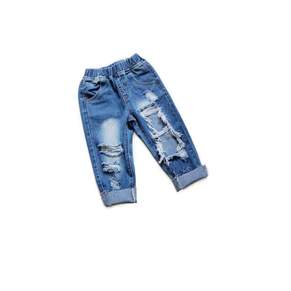 Unisex Ripped Mid High Rise “Dad Jeans (Family Wears）