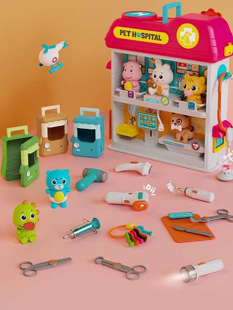 【Promesa】Pet Hospital with Recognition Keylock Bath Toys
