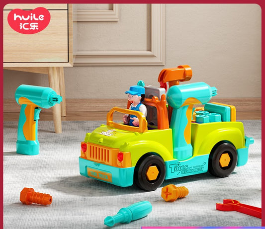 【Promesa】HuiLe Electric Drill detachable Toy Truck Educational Toy