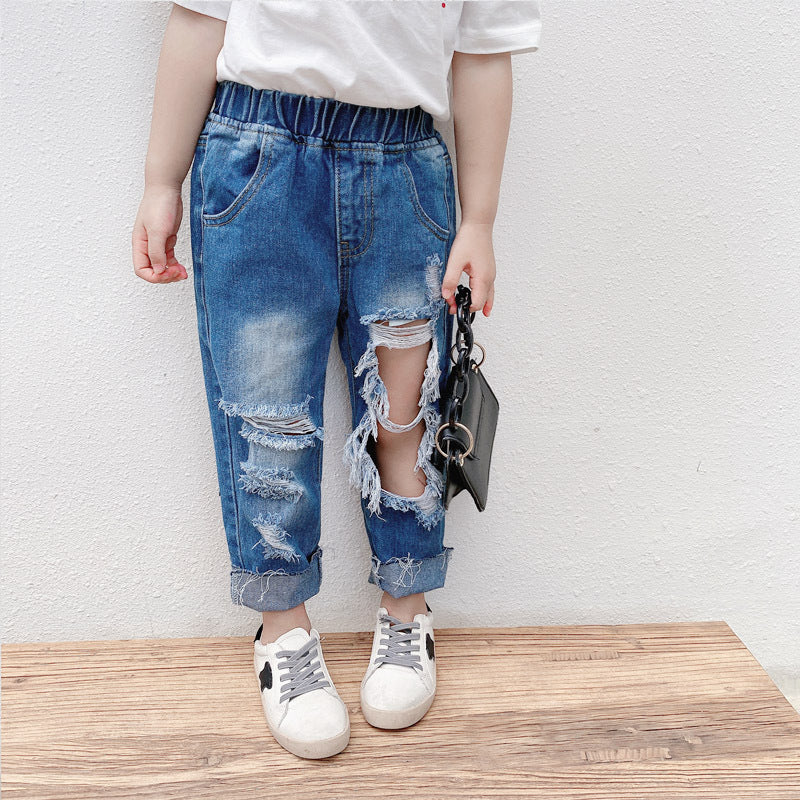 Unisex Ripped Mid High Rise “Dad Jeans (Family Wears）